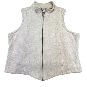 Coldwater‎ Creek Women's 3X Beige Textured Knit Zip Up Vest